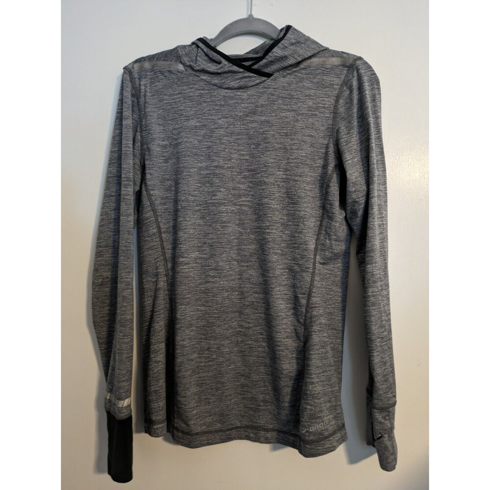 Brooks Nightlife Hoodie Women Gray Pullover Hoodie M - Picture 2 of 6